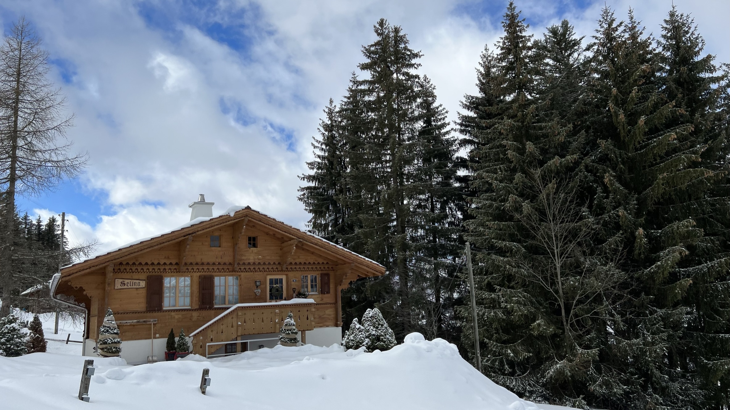 Chalet de montagne avec de la forêt derrière