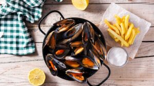 Moules frites plat belges