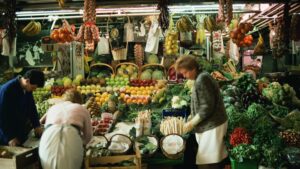 Stand de marché alimentaire